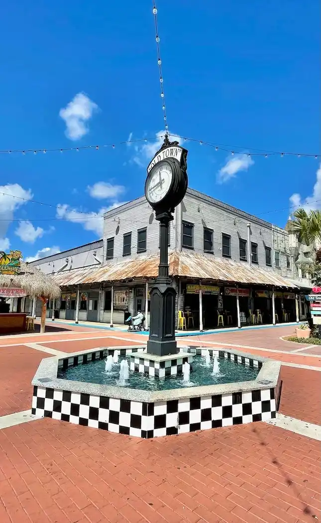 Old Town Kissimmee clock and streetscape