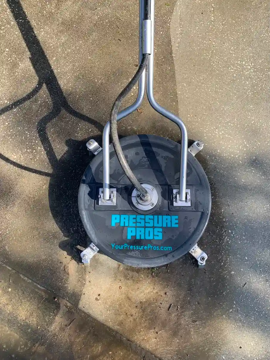 Professional pressure washing on residential hard surfaces