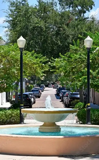 Winter Park street and fountain view